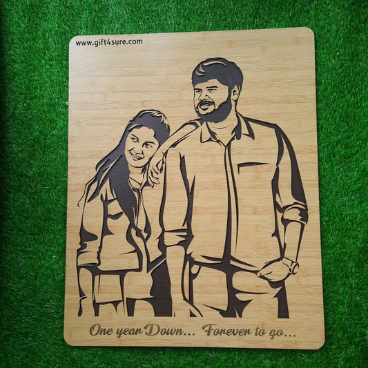PREMIUM 3D WOODEN PORTRAIT - COUPLE PIC