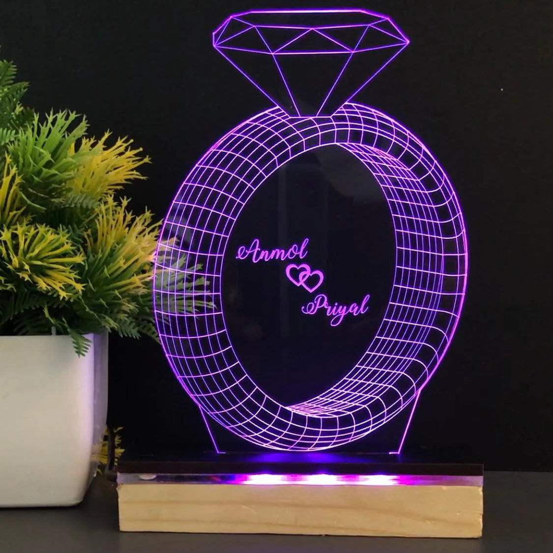 3D RING LED ILLUSION LAMP - MULTICOLOR