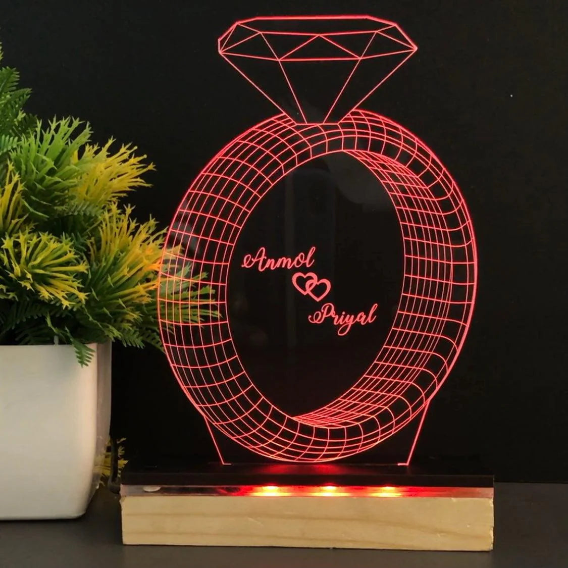 3D RING LED ILLUSION LAMP - MULTICOLOR