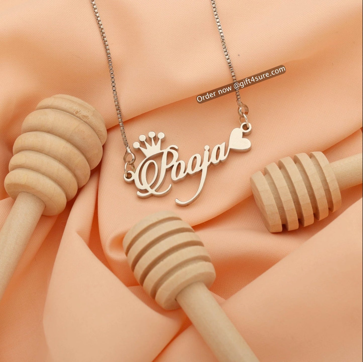 🎁 CANDLESCRIPT CROWN & HEART STYLE NAME NECKLACE (100% off)