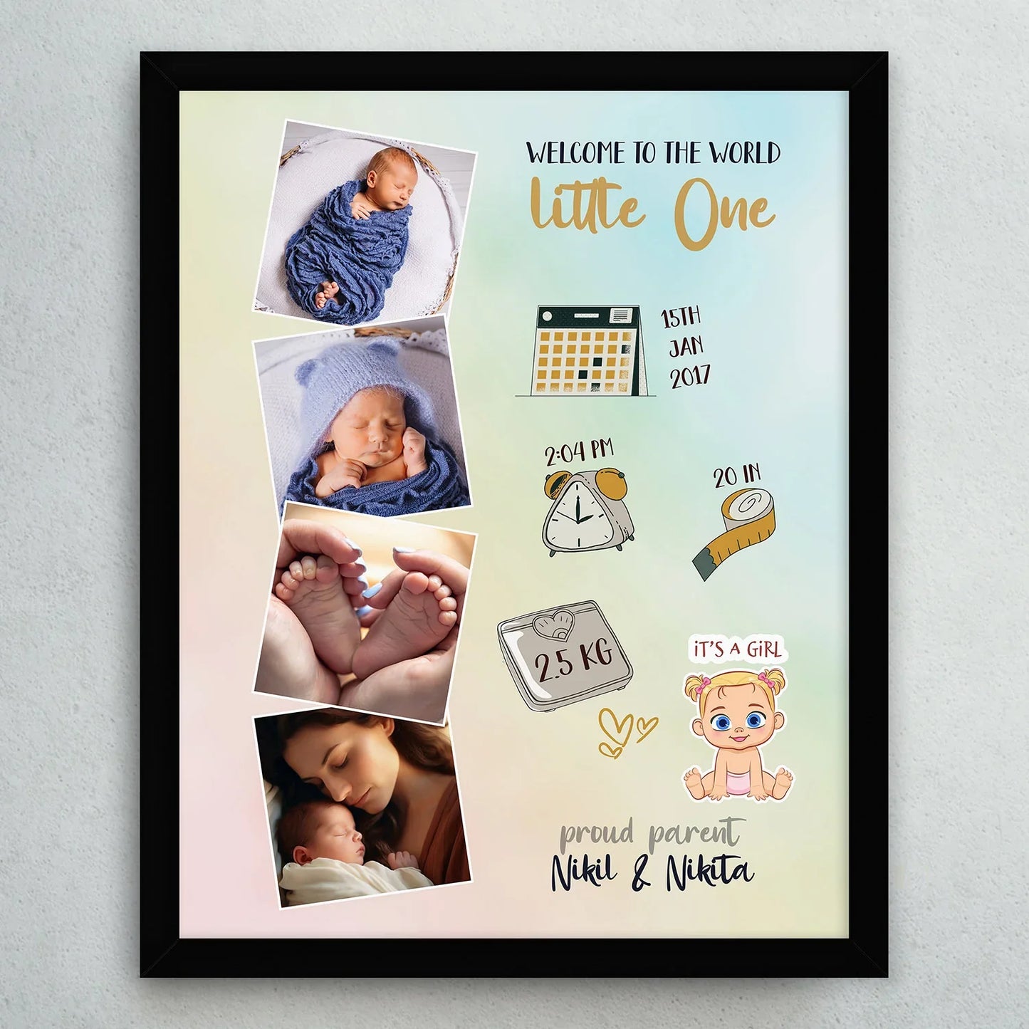 🎁 BABY BIRTH PHOTO FRAME - 2 (100% off)