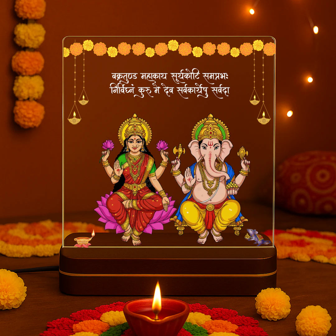 DIWALI SPECIAL: LAXMI-GANESH ACRYLIC LED LAMP