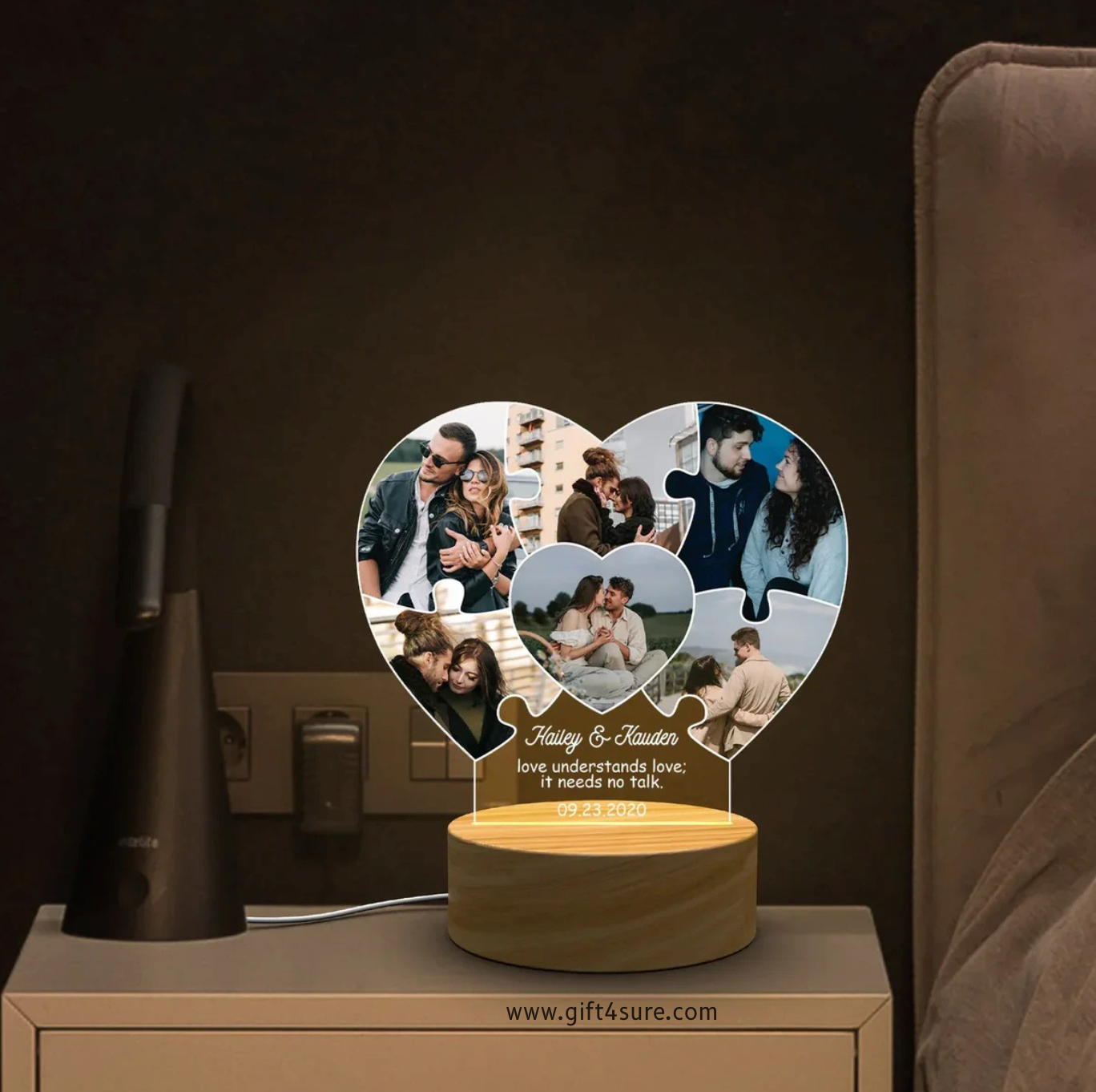HEART PUZZLE ACRYLIC LED LAMP