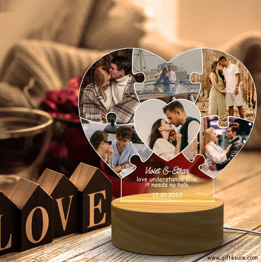 HEART PUZZLE ACRYLIC LED LAMP