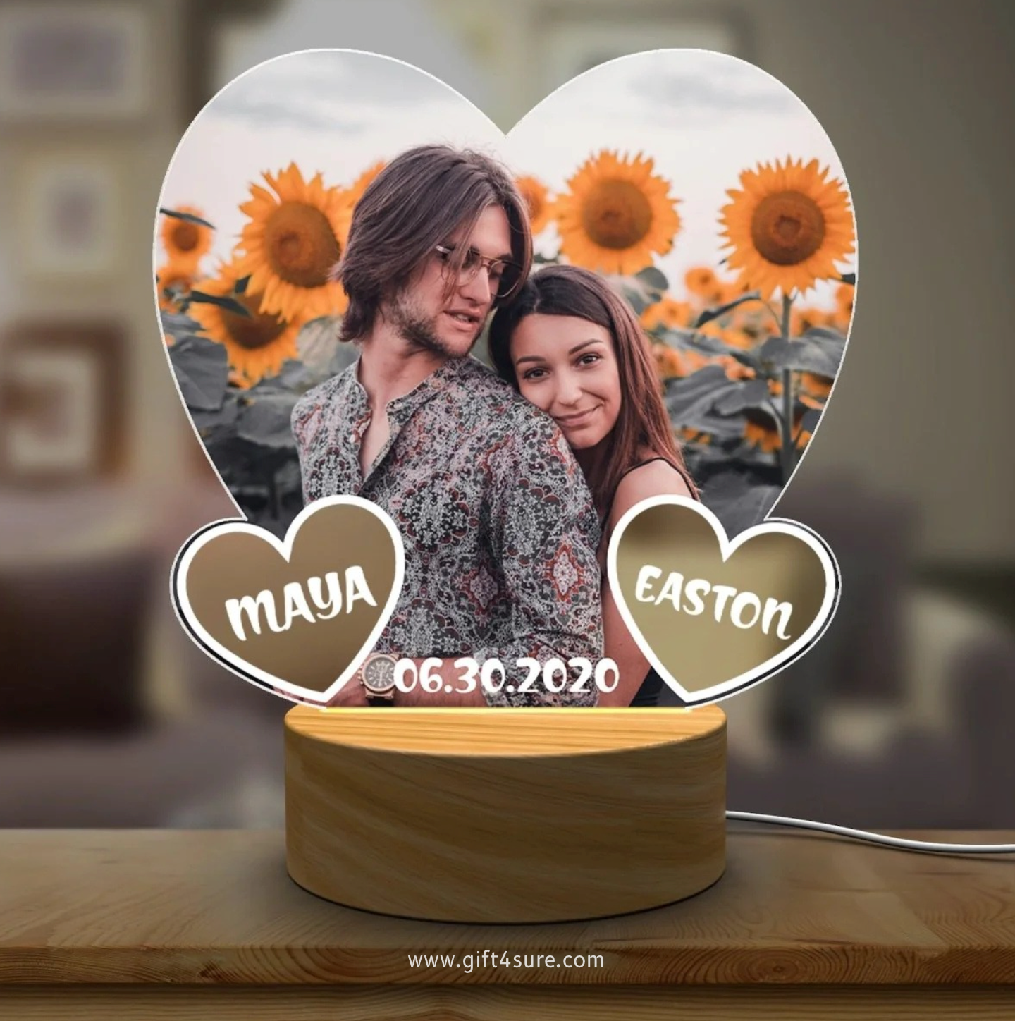 HEART ACRYLIC LED PHOTO LAMP