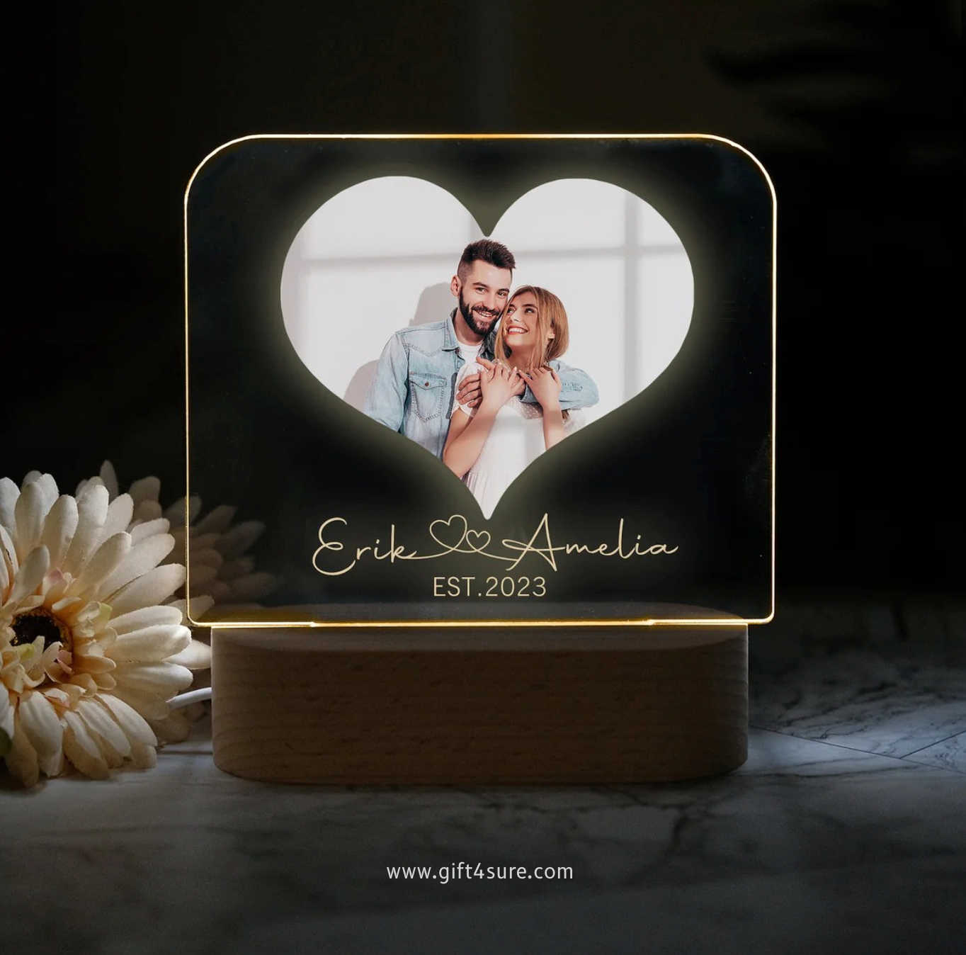 HEART ACRYLIC LED PHOTO LAMP