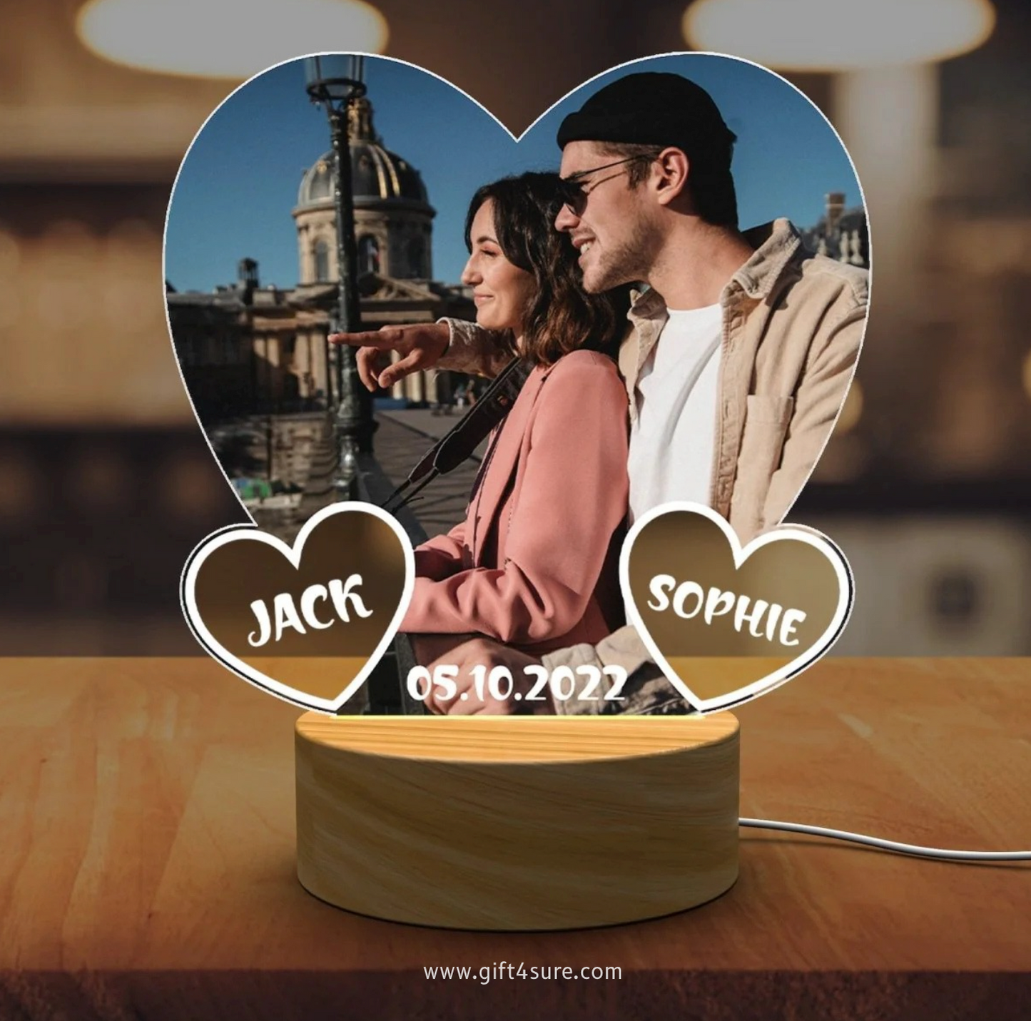 HEART ACRYLIC LED PHOTO LAMP