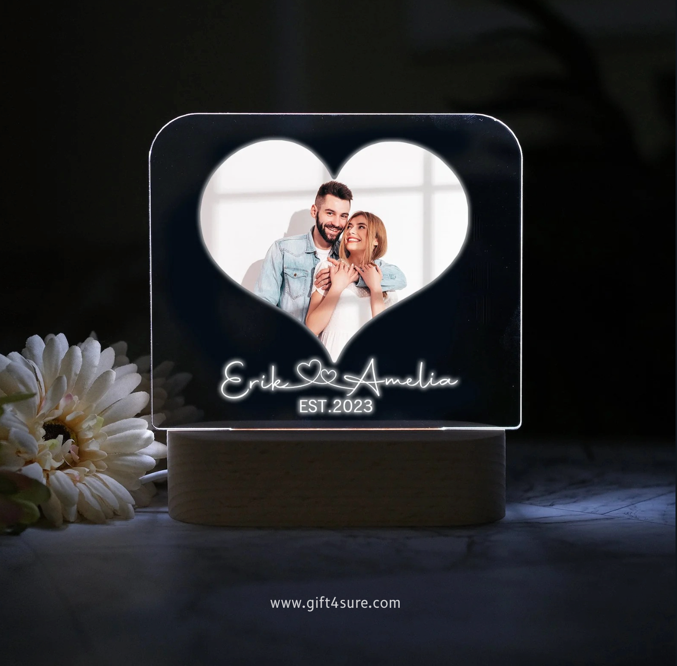 HEART ACRYLIC LED PHOTO LAMP