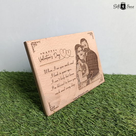 VALENTINE SPECIAL - WOODEN PHOTO ENGRAVED FRAME