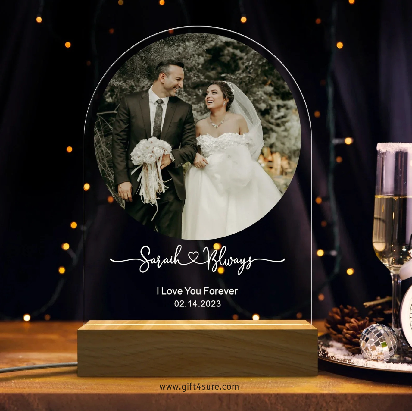 SEMI CIRCLE LOVE ACRYLIC LED LAMP