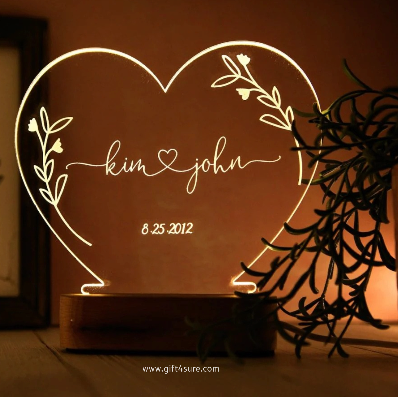 HEART ACRYLIC LED NAME LAMP - 1