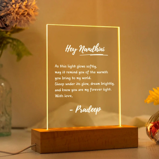 CUSTOMISED GOOD NIGHT ACRYLIC LED LAMP