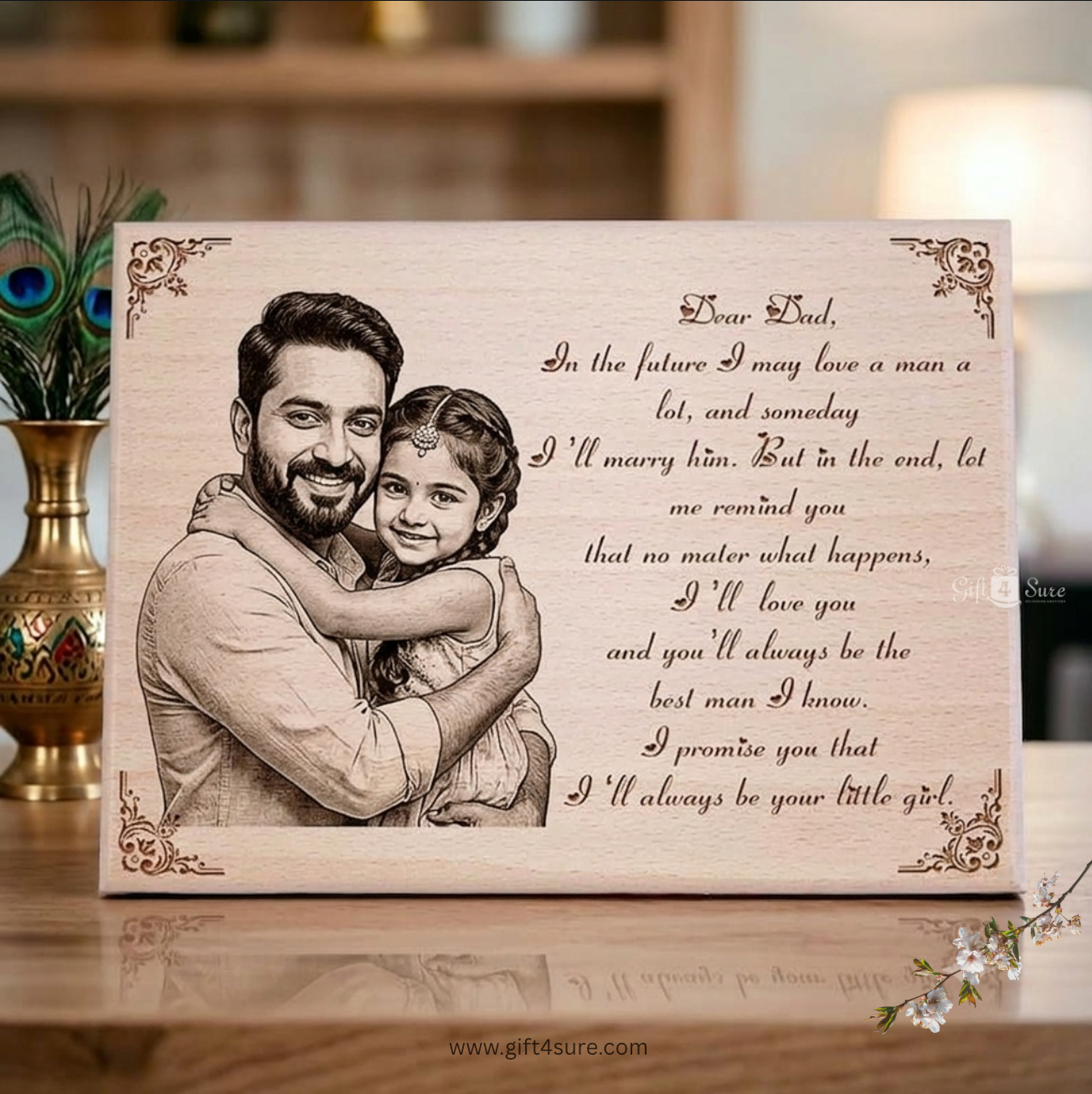 🎁 FATHER'S DAY - WOODEN PHOTO ENGRAVED FRAME (100% off)