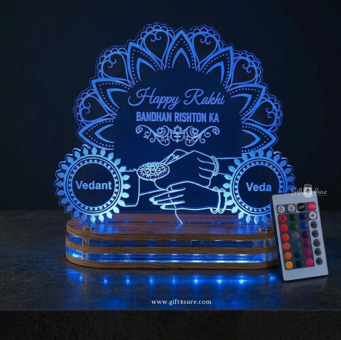 RAKSHA BANDHAN ACRYLIC LED LAMP(MULTICOLORS)