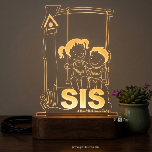 PERSONALIZED BRO/ SIS LED LAMP