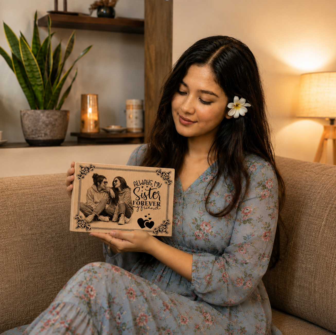 SISTER WOODEN ENGRAVED PLAQUE