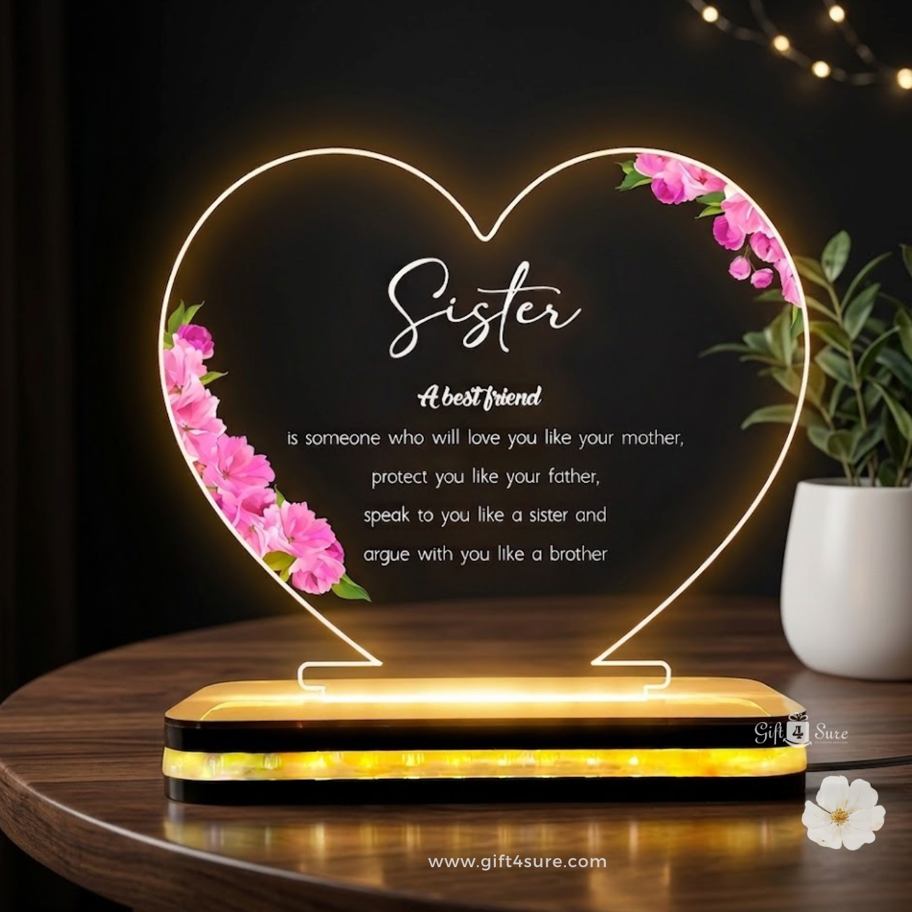 SISTER HEART ACRYLIC LED LAMP