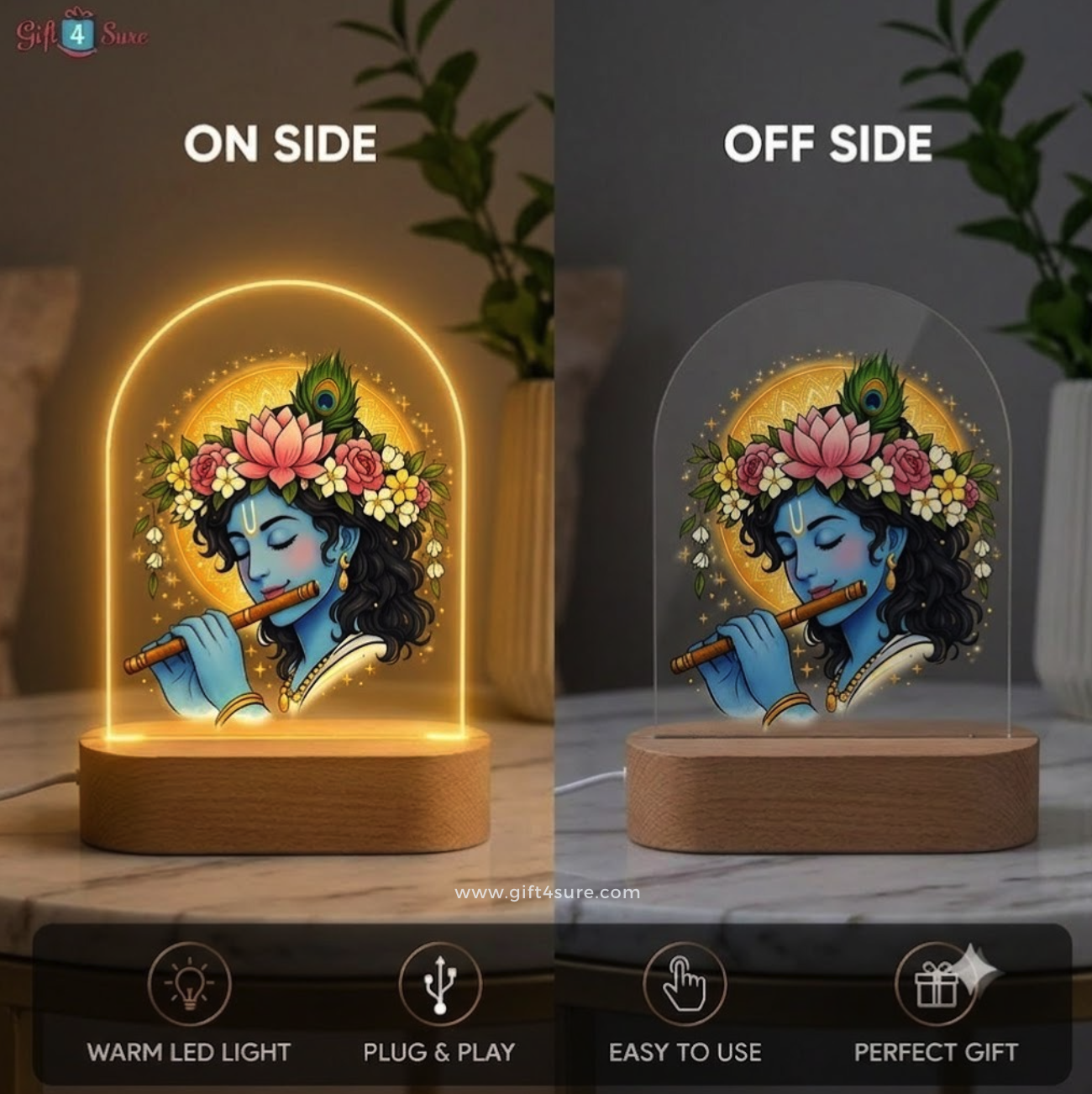 LORD KRISHNA ACRYLIC LED LAMP-2