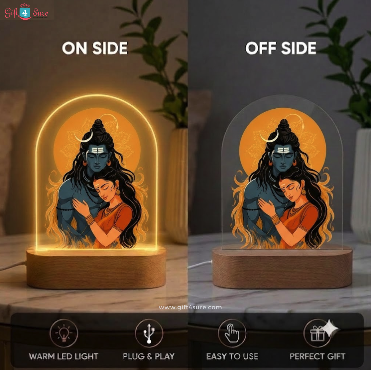 SHIVA & PARVATI ACRYLIC LED LAMP