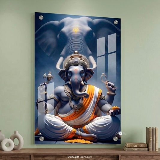 LORD GANESHA UV PRINTED ACRYLIC WALL FRAME-3