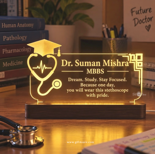 PERSONALISED MEDICAL STUDENT ACRYLIC LED LAMP