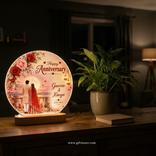 PERSONALISED WEDDING ANNIVERSARY ACRYLIC LED LAMP