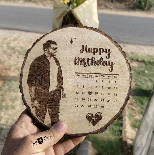 NATURAL WOODEN SLICE PHOTO FRAME