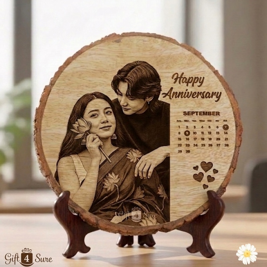 NATURAL WOODEN SLICE PHOTO FRAME-1