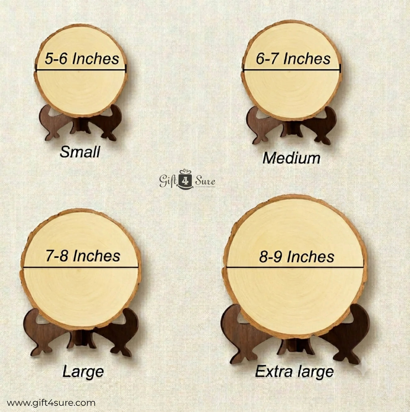 NATURAL WOODEN SLICE PHOTO FRAME- 3