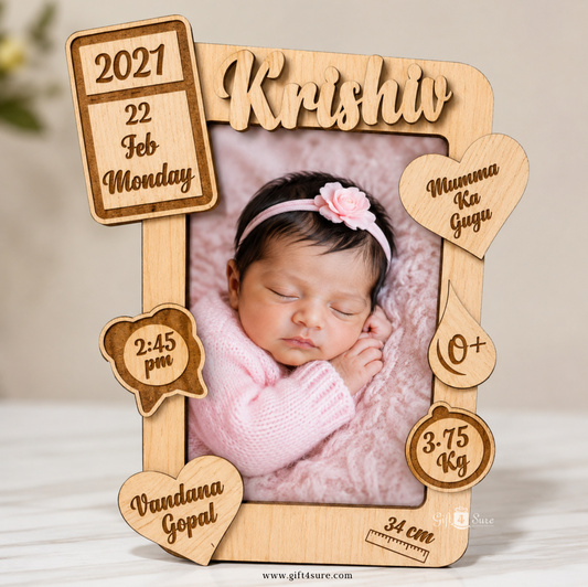 WOODEN BABY PHOTO FRAME