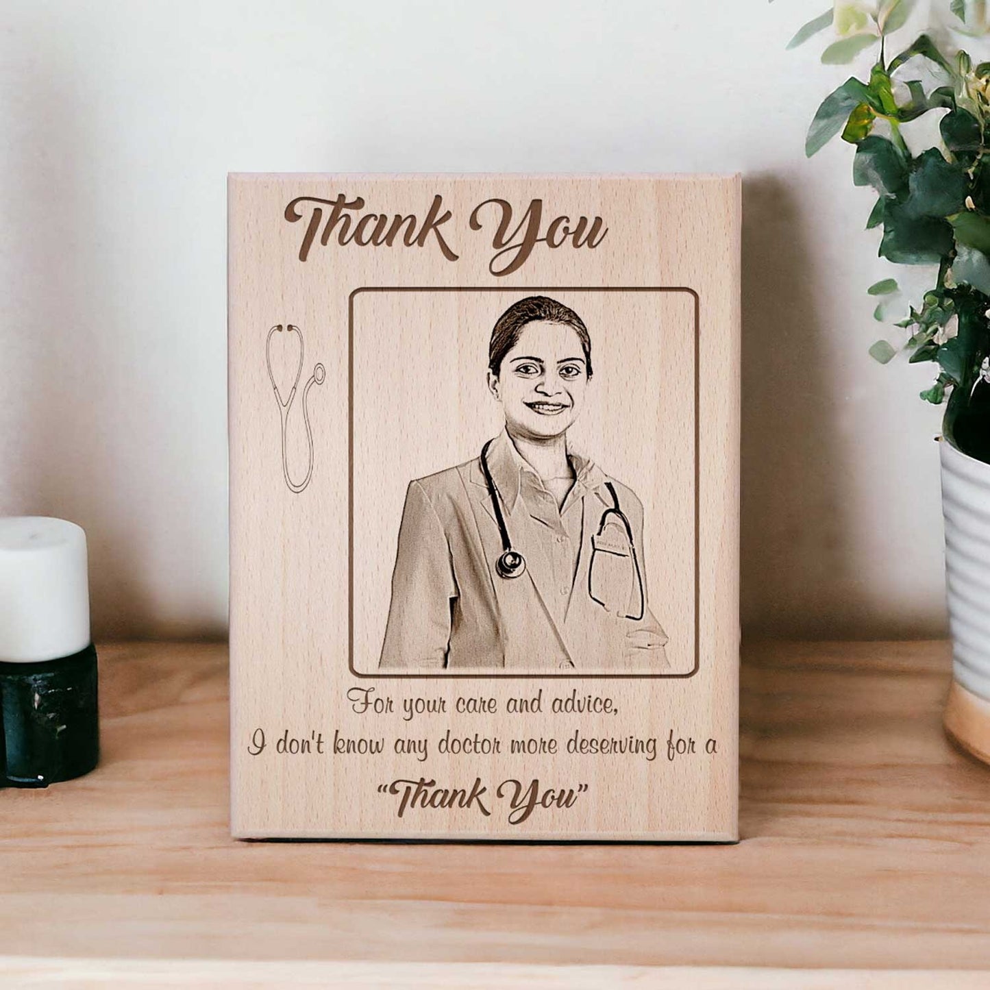 DOCTOR'S WOODEN PHOTO ENGRAVED FRAME - 2