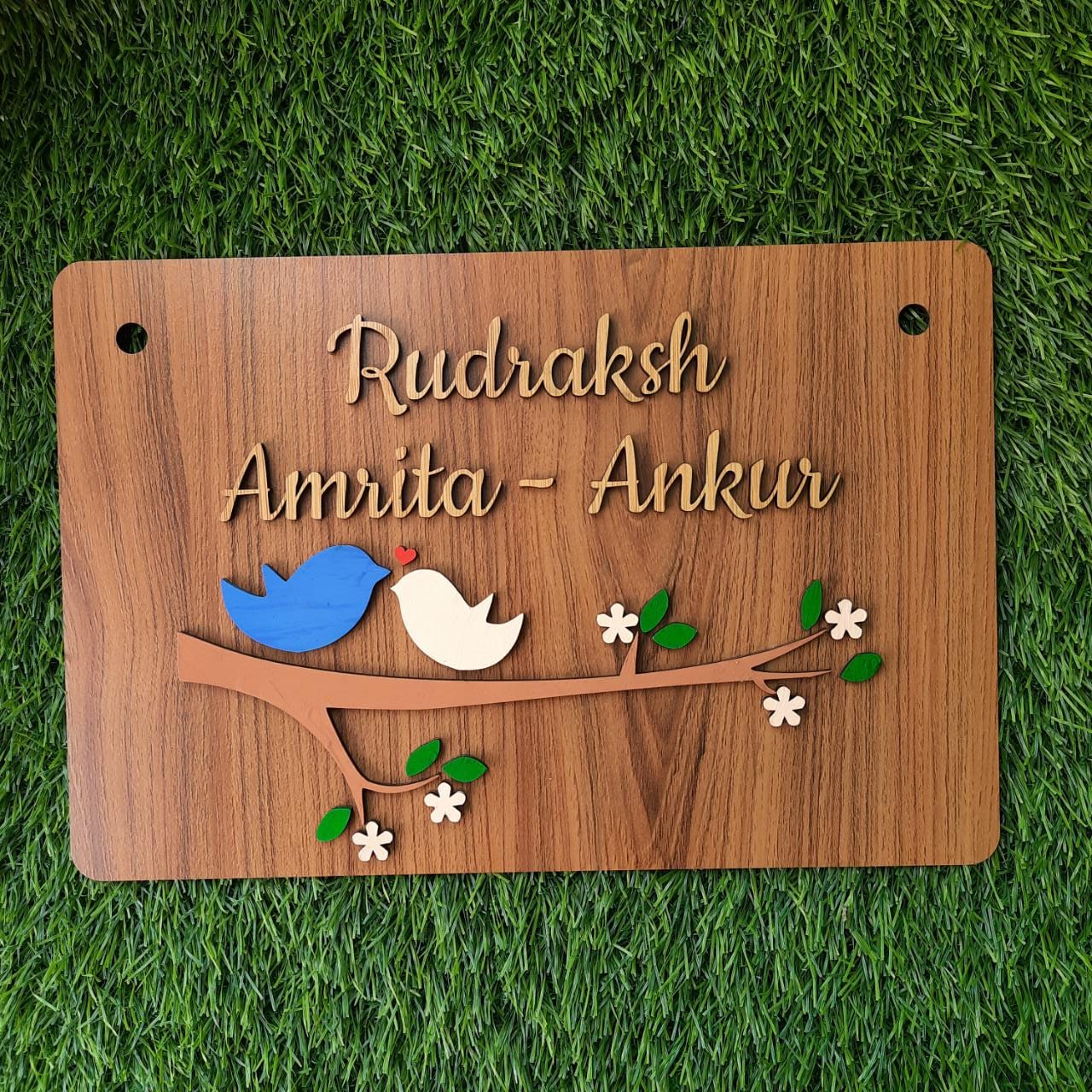 WOODEN BIRDS HAND-PAINTED NAMEPLATE - 1