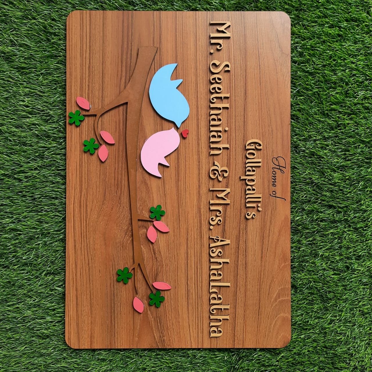 WOODEN BIRDS HAND-PAINTED NAMEPLATE - 1