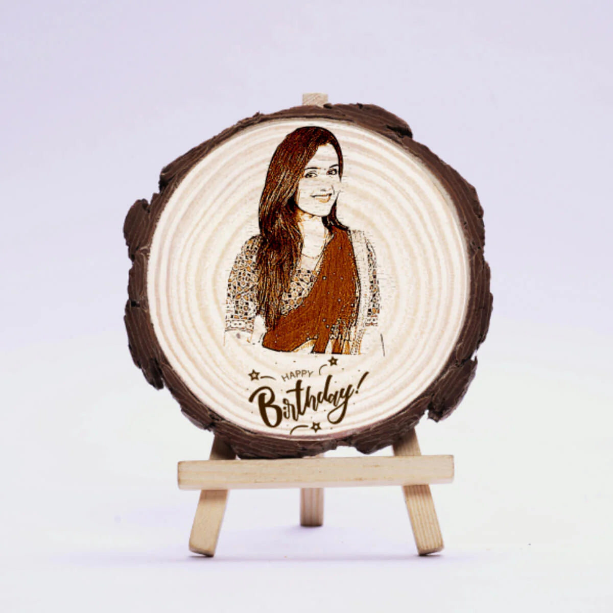 NATURAL WOODEN SLICE PHOTO FRAME