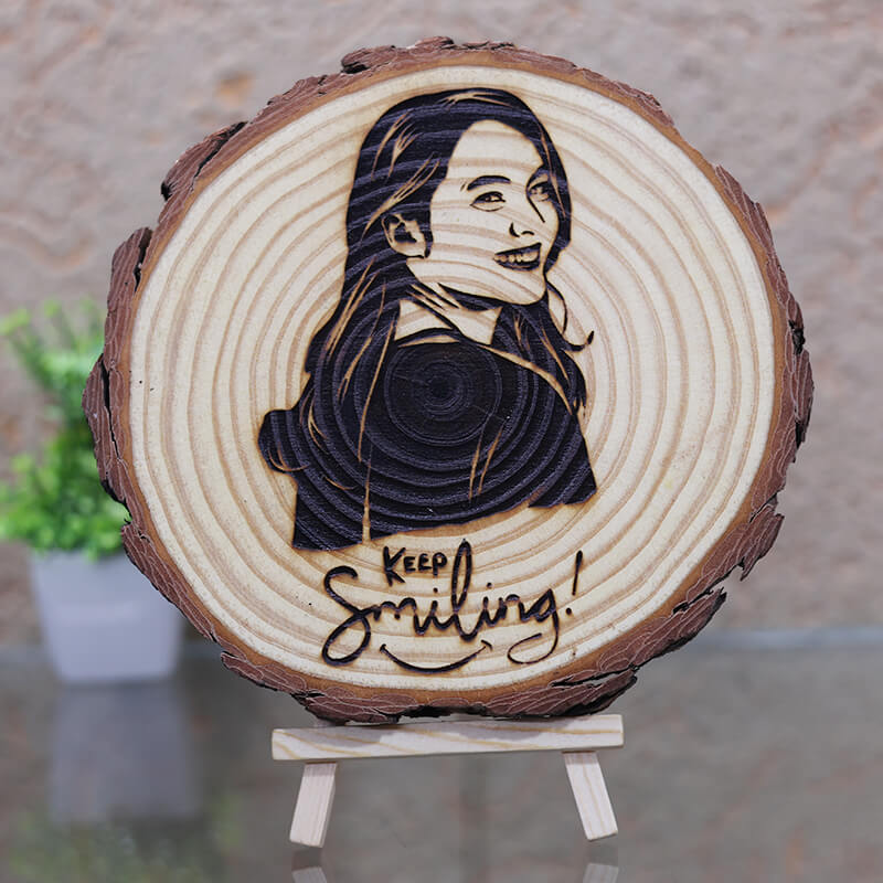 NATURAL WOODEN SLICE PHOTO FRAME