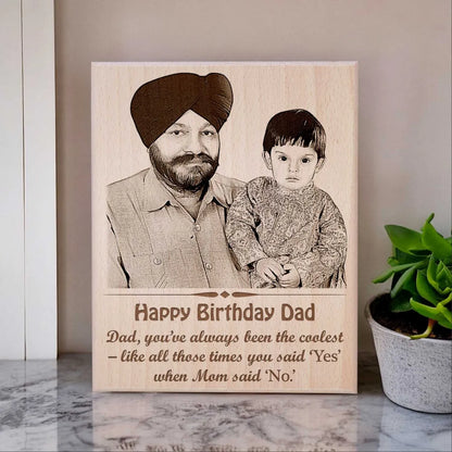 FATHER'S DAY - WOODEN PHOTO ENGRAVED FRAME