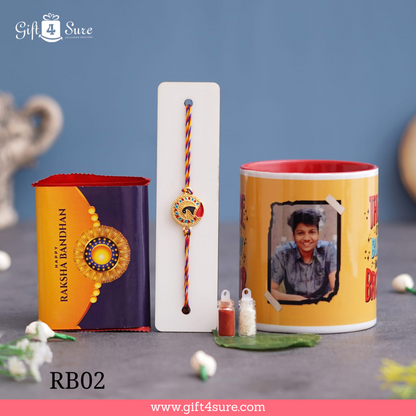 RED HANDLE MUG RAKHI COMBO