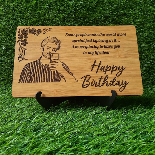 WOODEN PHOTO ENGRAVED PLAQUE