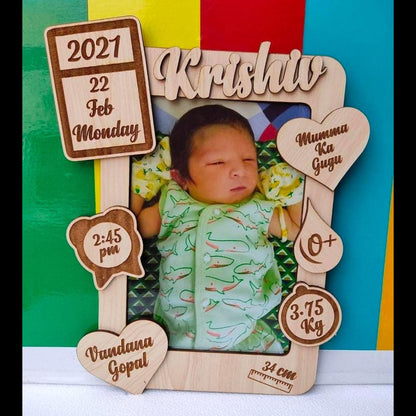 WOODEN BABY PHOTO FRAME