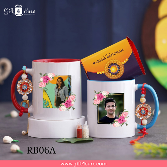 BHAIYA-BHABHI WHITE MUG RAKHI COMBO