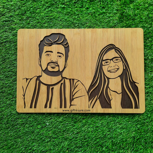 PREMIUM 3D WOODEN PORTRAIT - COUPLE PIC