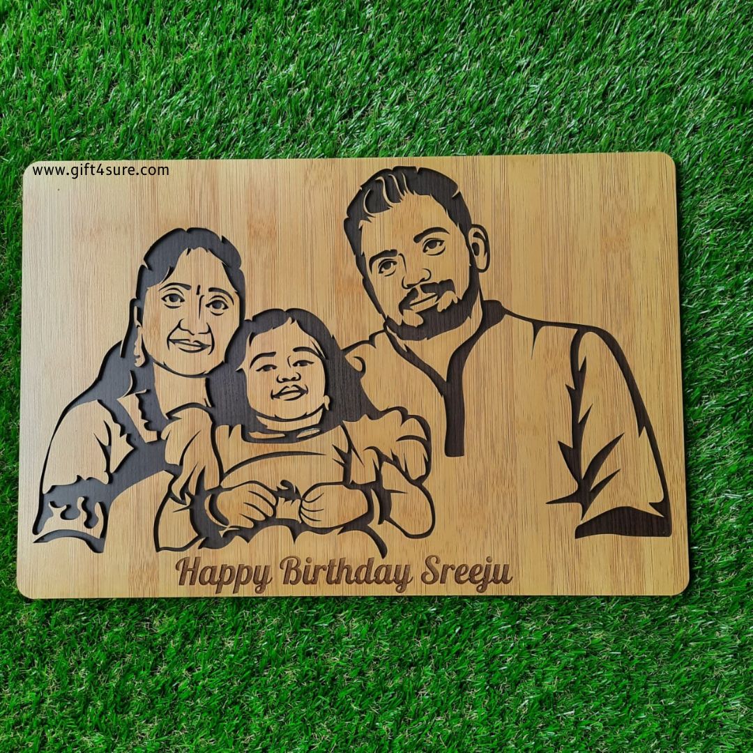 PREMIUM 3D WOODEN PORTRAIT - FAMILY PIC