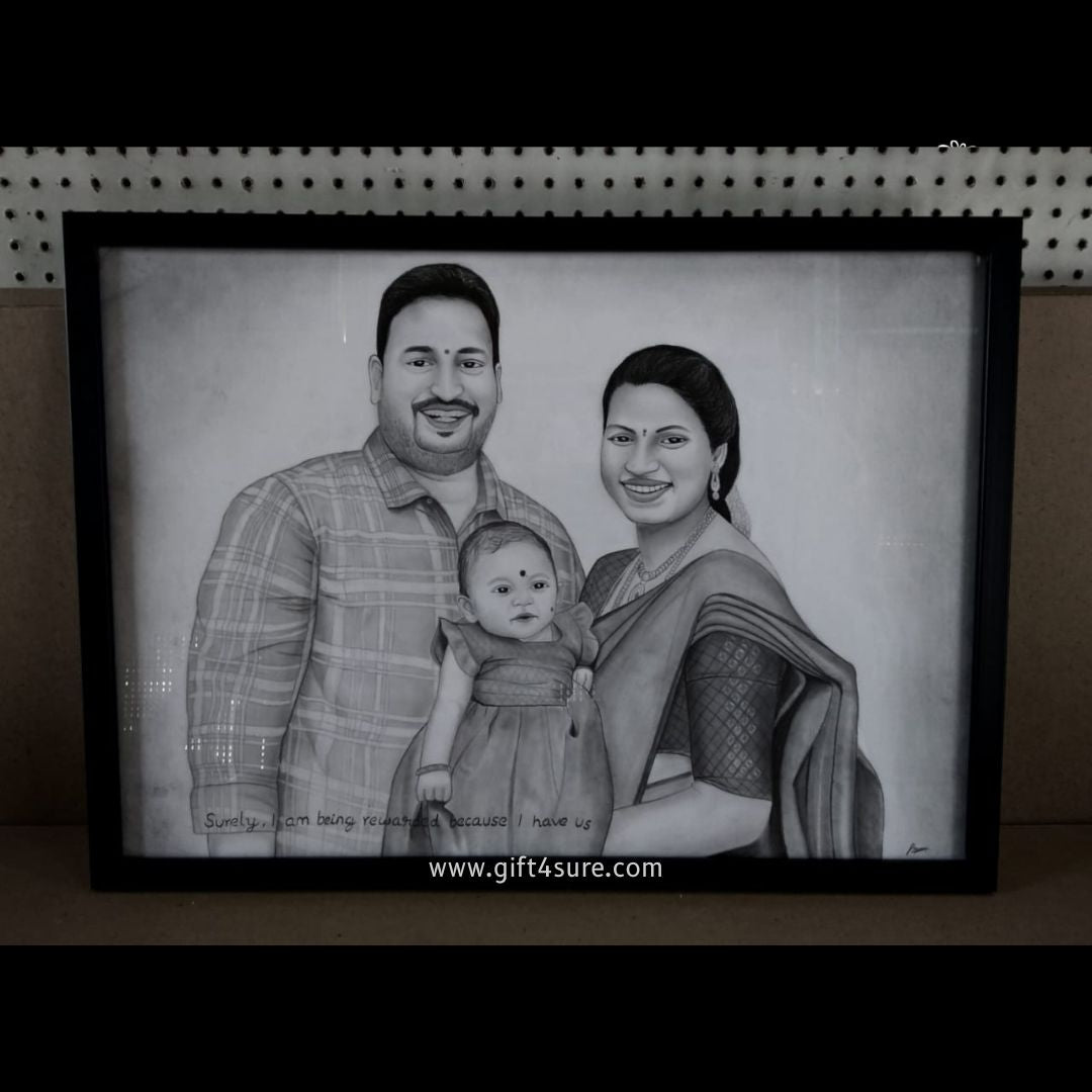 HANDMADE PENCIL SKETCH WITH FRAME