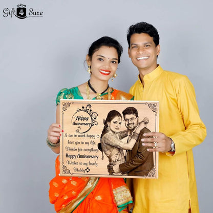 WOODEN PHOTO ENGRAVED FRAME