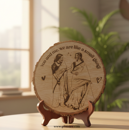 NATURAL WOODEN SLICE PHOTO FRAME