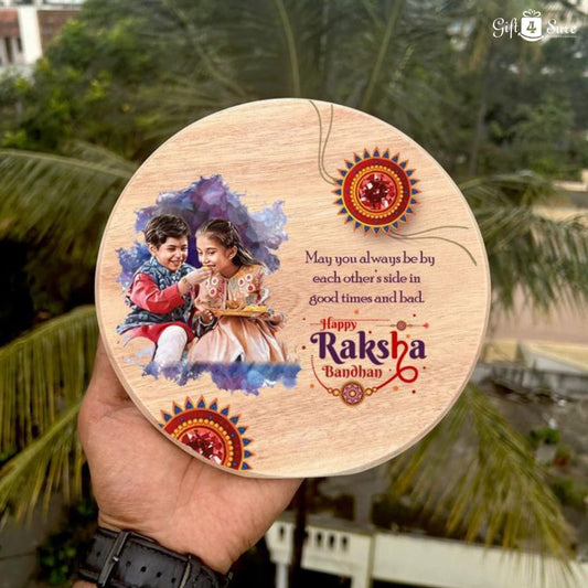 RAKHI SPECIAL WOODEN ARTISTIC ROUND FRAME - 2