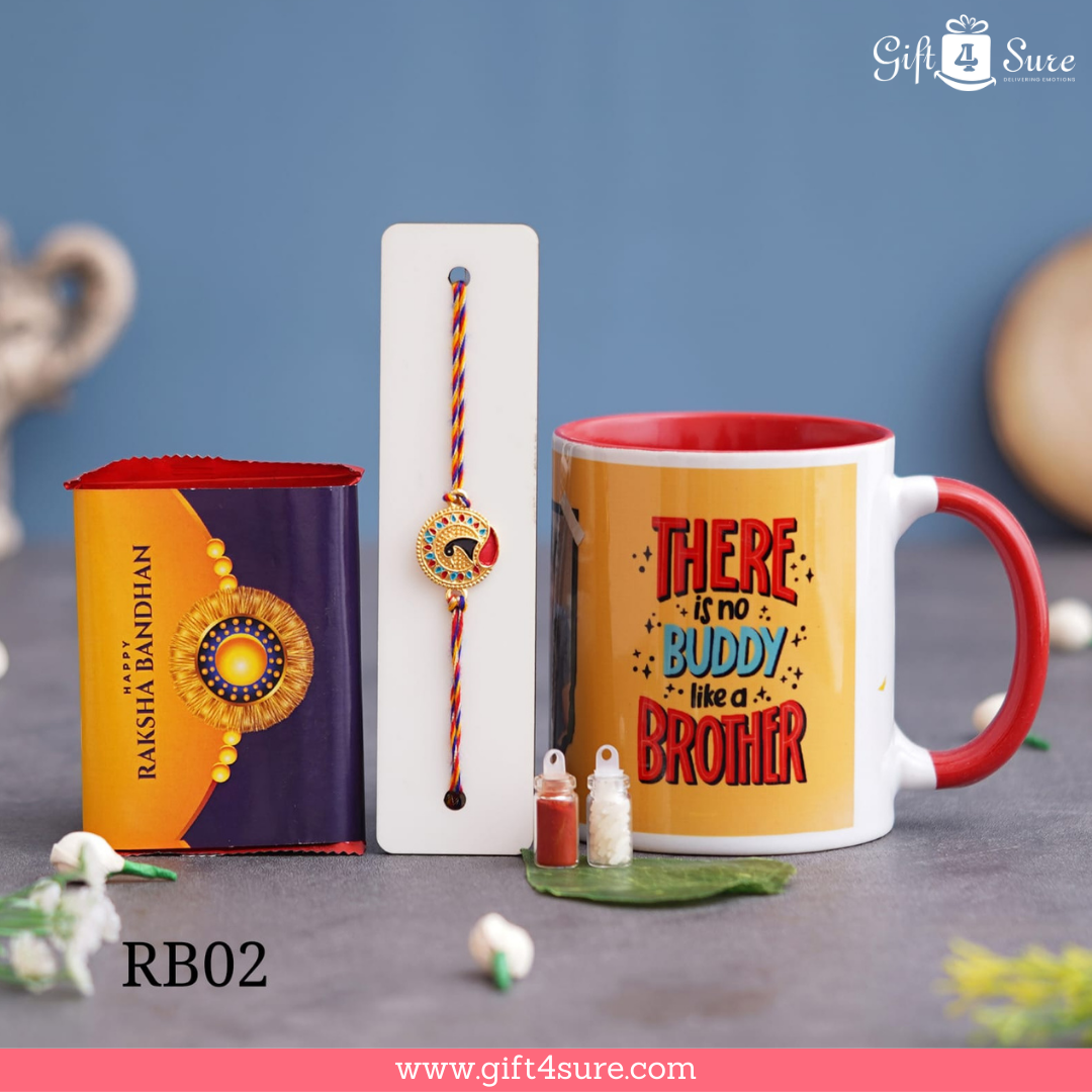 RED HANDLE MUG RAKHI COMBO