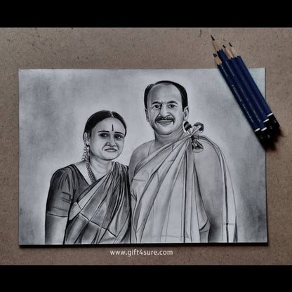 HANDMADE PENCIL SKETCH WITH FRAME