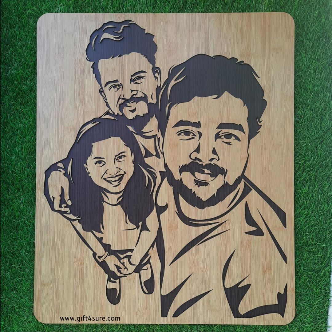 PREMIUM 3D WOODEN PORTRAIT - FAMILY PIC