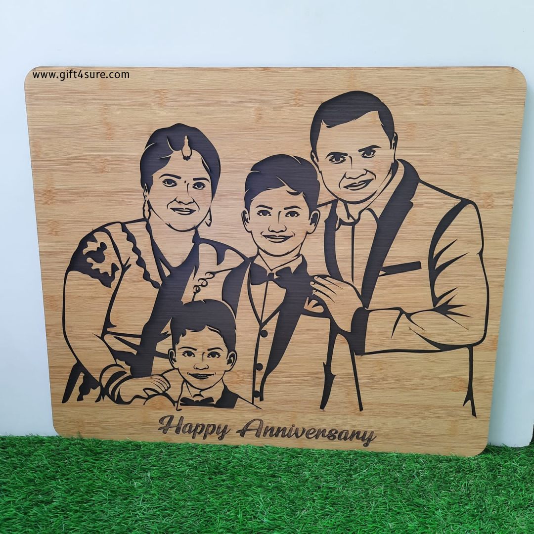 PREMIUM 3D WOODEN PORTRAIT - FAMILY PIC